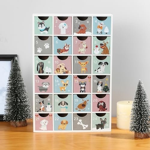 SUNGIFT Wood Advent Calendar with Drawers