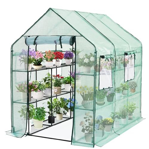 SUNGIFT Greenhouse for Outdoors 56 x 85 x 77 Inch, Walk